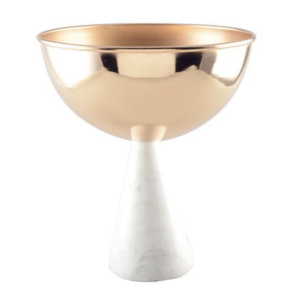 Decoratieve Schaal op Voet – Marmerlook Goud & Roze |woon-meubel.nl