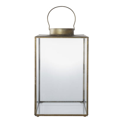 Mohali-lantaarn metaal/glas, antiek messing look |woon-meubel.nl