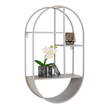 Feira Wall Shelf - Wall shelf, oval, steel, gray