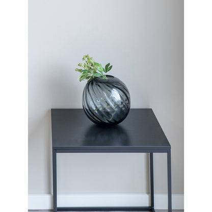 Vase - Vase en verre soufflé bouche, gris, rond, Ø20x19 cm