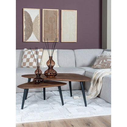 Salontafel Jamal – Espresso Mangohout – Set van 2|woon-meubel.nl