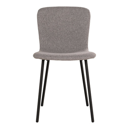 Chaise de salle à manger Halden - Chaise de salle à manger, gris clair avec pieds noirs - lot de 2