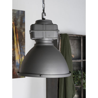 Hanglamp Castor Burned Staal Ketting en Strijkijzerkoord  |woon-meubel.nl