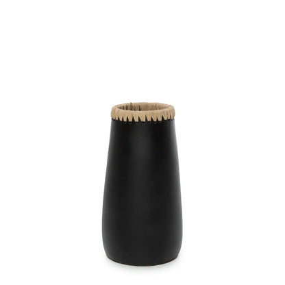 The Sneaky Vaas terracotta  - Zwart Naturel - M |woon-meubel.nl