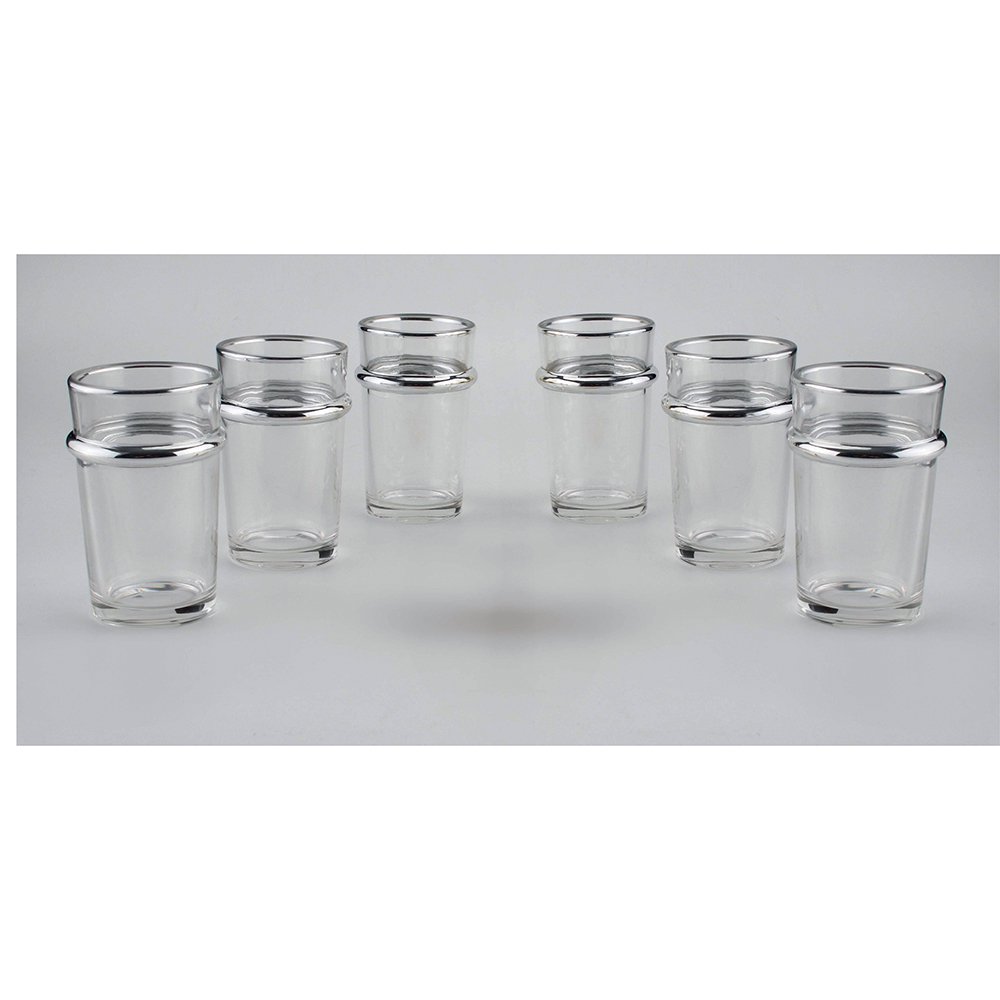 Set 6 Theeglazen met Zilveren Rand 175 ml – Aulica | woon-meubel.nl