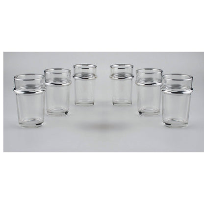 Set 6 Theeglazen met Zilveren Rand 175 ml – Aulica | woon-meubel.nl