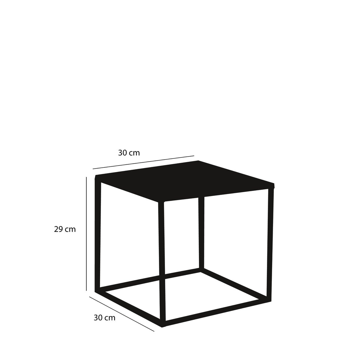 Goa Bijzettafel - Set van 2 - L35 x B35 x H33 cm - Metaal - Zwart