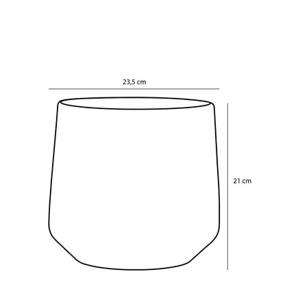 Cache-pot Ambre - H21 x Ø23,5 cm - Mat - Blanc