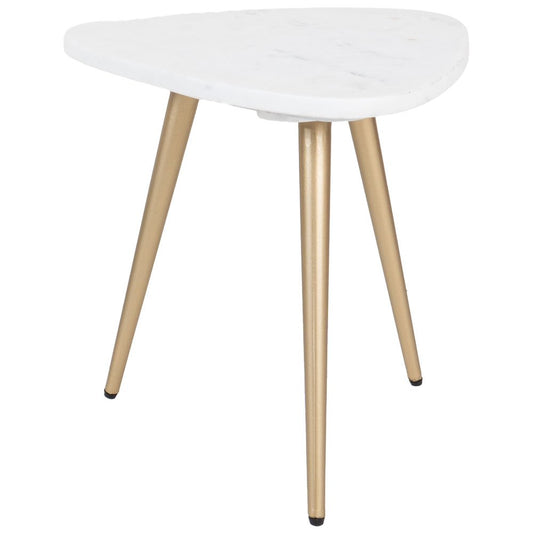 Salontafel Milou – Marmer Organische Parel – 40 cm – Goud |woon-meubel.nl