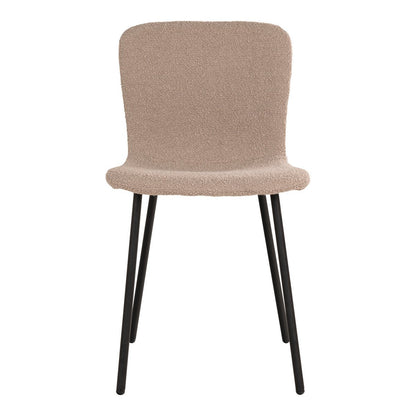 Halden Dining Chair - Dining chair in bouclé, beige with black legs, HN1233 - set of 2