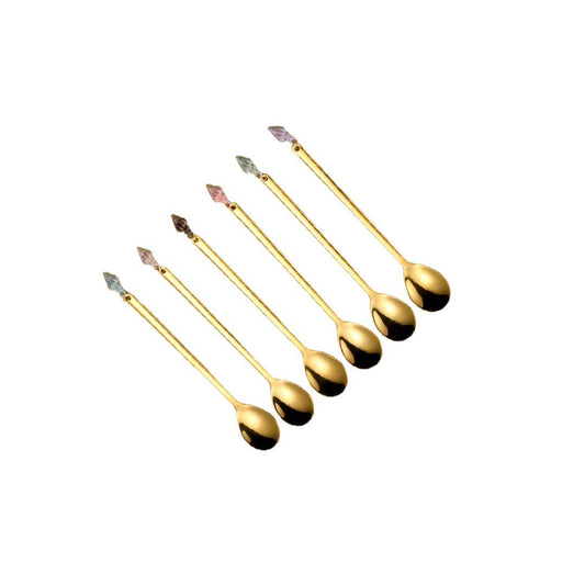 Set van 6 Gouden Lepels Bout Squalgarters Multicolor |Aulica