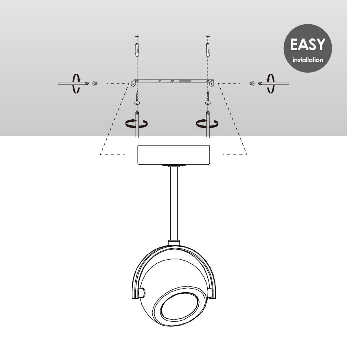 LED Opbouwspot Nop - incl. dimbare LED lamp - zwart