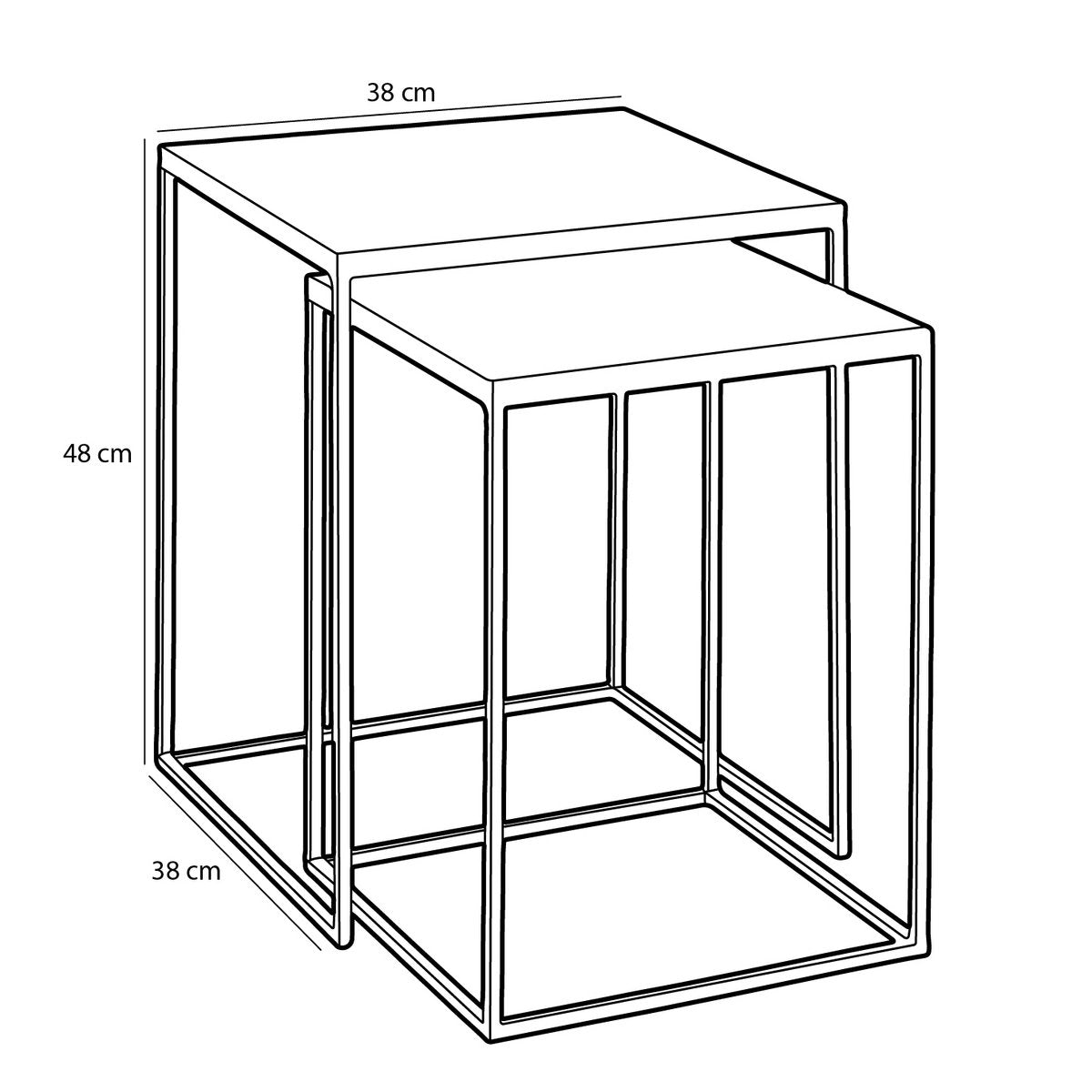 Aaron Bijzettafel voor Buiten - Set van 2 - Metaal - Groen