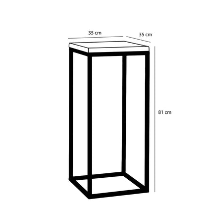 Oskar Plant Table - Wood, Metal - Black