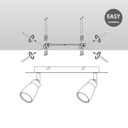LED Surface-mounted spotlight Alba 2L - dimmable - brushed steel