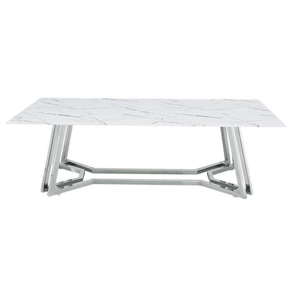 Salontafel 110x60 cm  Chique Salontafel met Witte Marmerlook |woon-meubel.nl