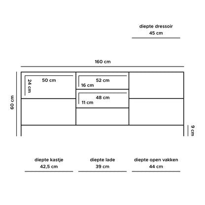 TV Dressoir Luuk Handgemaakt Mangohout en metaal 160 cm |woon-meubel.nl