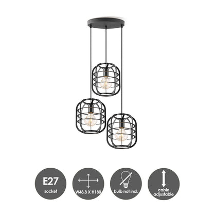 Pendant lamp Nero - Black - 49x49x180cm