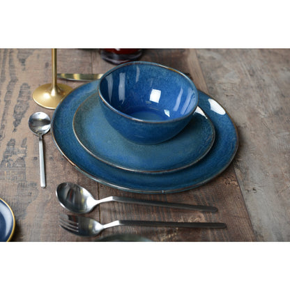 Aulica Blauwe diner bord – Rond Keramiek 28,5 cm
