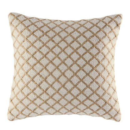 Set van 2 Handgemaakte Sierkussens 40x40 cm – Katoen & Jute – Natuurlijke Look