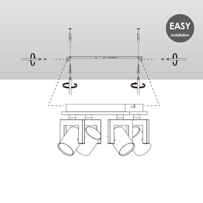 Surface-mounted spotlight Concrete 4 - incl. dimmable LED lamp - concrete
