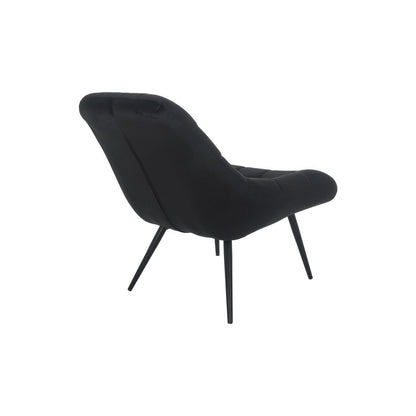 Fauteuil XXL fluweel zwart metaal zwart |woon-meubel.nl