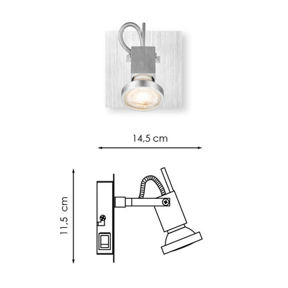 Spot mural LED Cali - avec lampe LED à intensité variable - acier