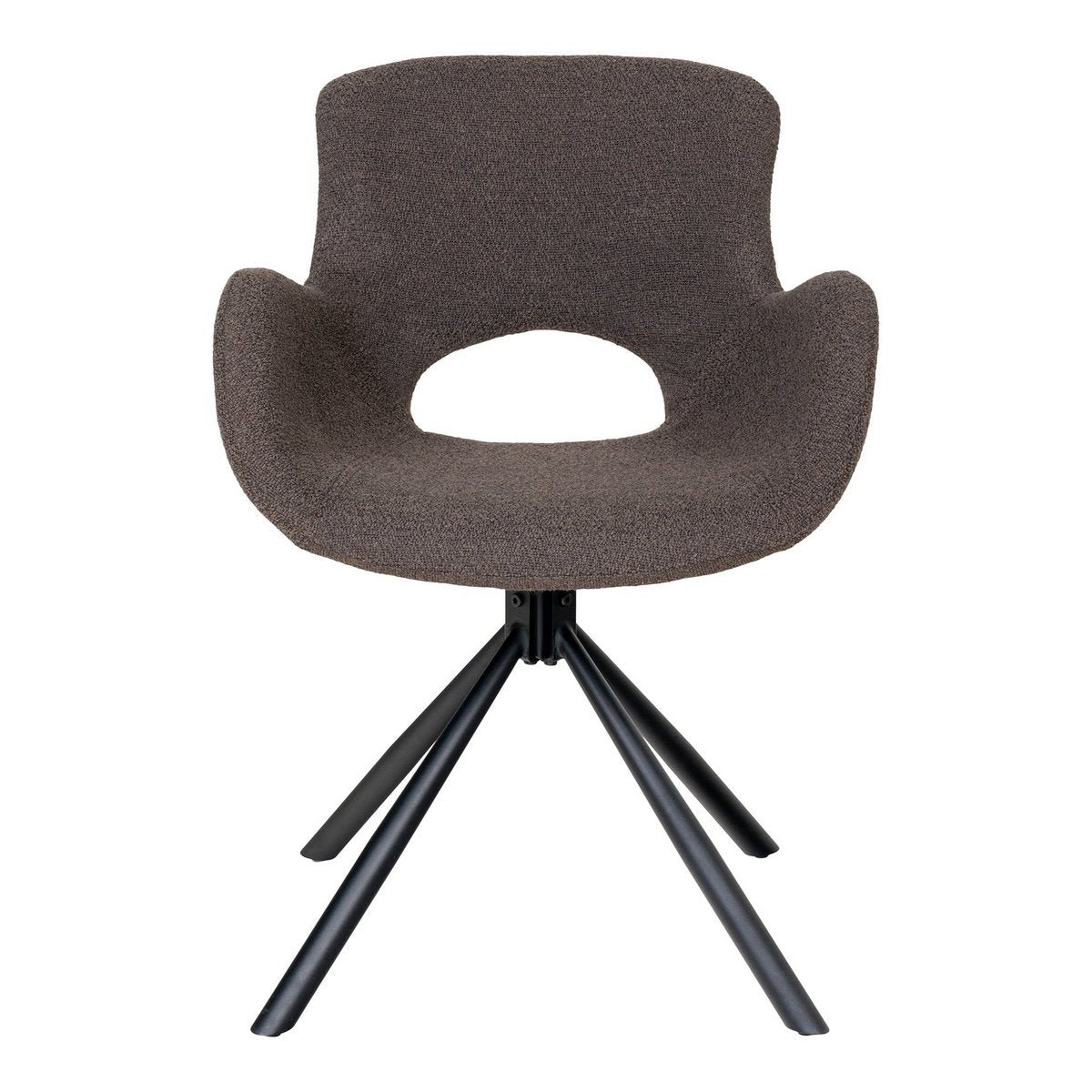 Amorim Dining Chair - Eetkamerstoel, in bouclé paddenstoel draaibaar - Set van 2