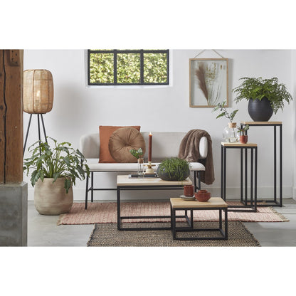 Oskar Plant Table - Wood, Metal - Black
