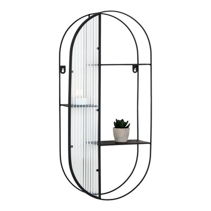 Wandplank van Glas & Zwart Staal | 3 Planken | woon-meubel.nl