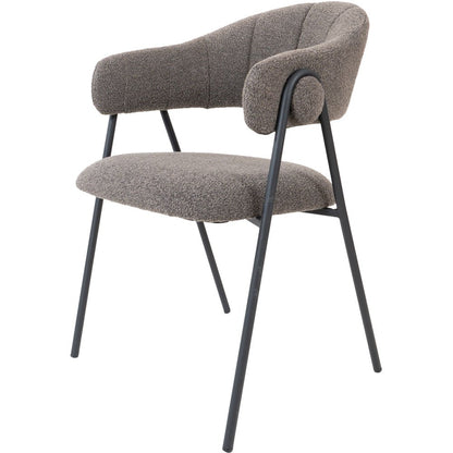 Eetkamerstoel Lio Brown, Bouclé, Luxe Design |woon-meubel.nl