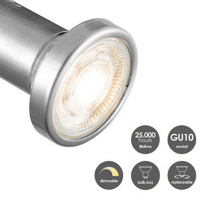 LED Surface-mounted spotlight Stone 2 - dimmable - brushed steel