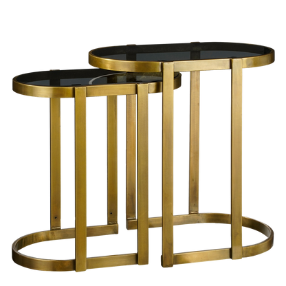 Kevin Side Table - Set of 2 - L54 x W34 x H56 cm - Metal - Gold