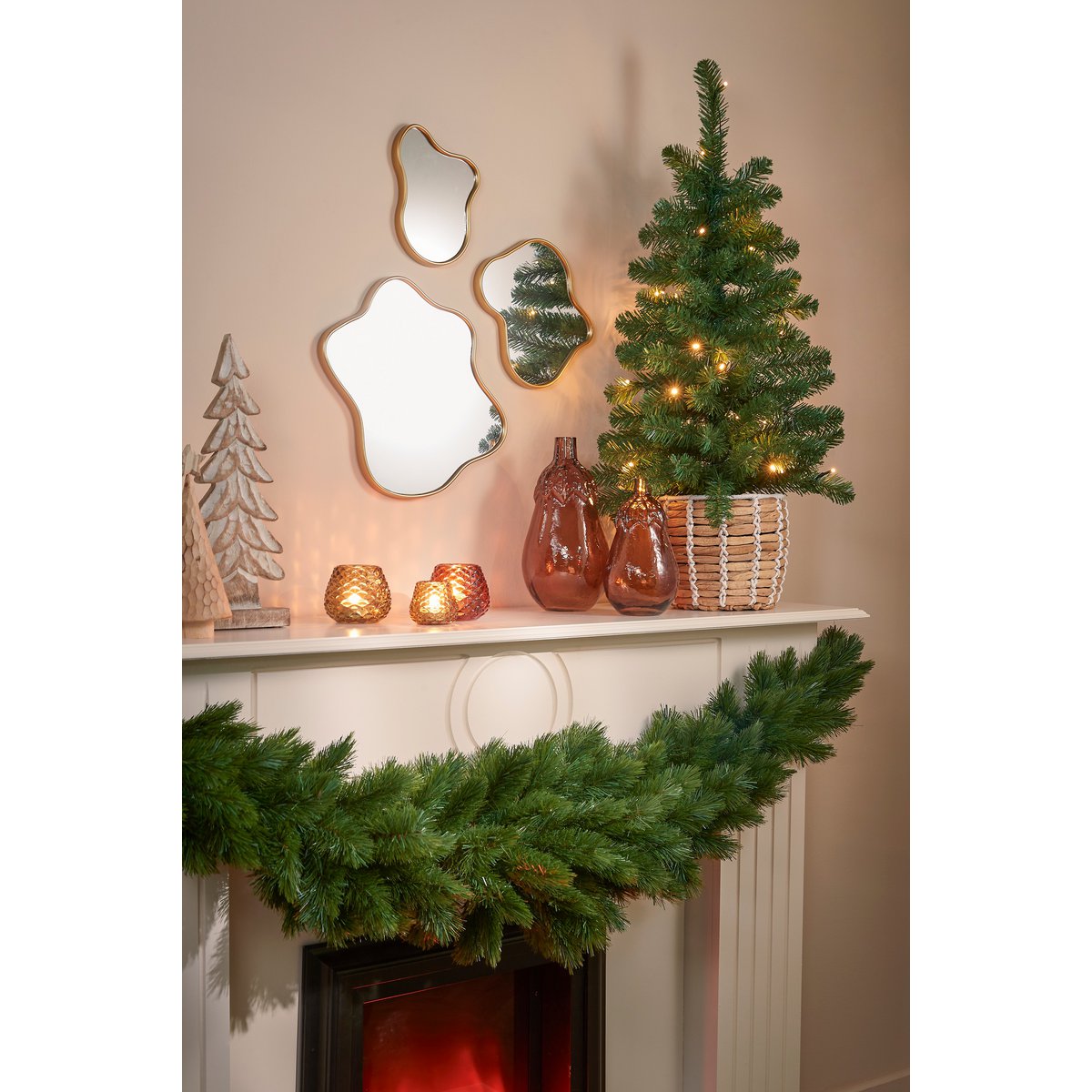 Norton Kunstkerstboom in Pot met LED Verlichting - H90 x Ø50 cm - Groen