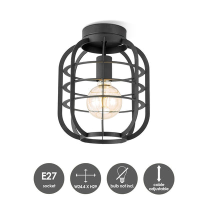 Modern LED Ceiling Lamp Nero M - black