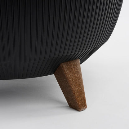 Pot de fleurs sur pieds Doppio - H20,5 x Ø40 cm - Plastique recyclé - FSC Mix - Noir