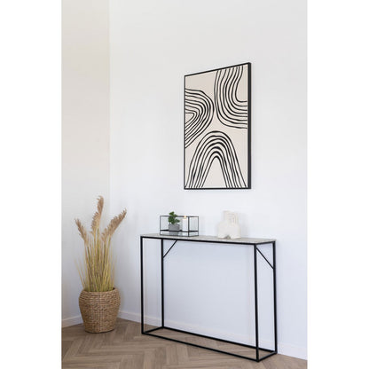 Console Vita - aspect travertin, noire, 110x26x80cm