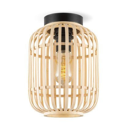 Ceiling lamp with bamboo shade 21.5 x 21.5 x 30 cm