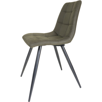 Eetkamerstoel Galgary Army Green industriële look |woon-meubel.nl