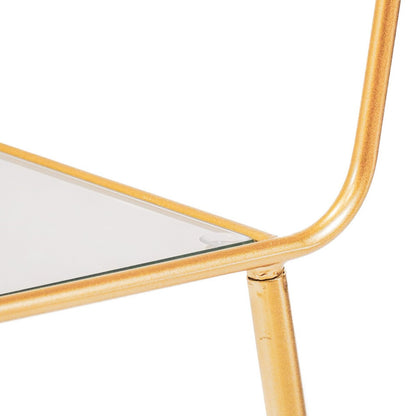 Side table / Bedside table - Metal &amp; Glass - Gold -50x35x60cm