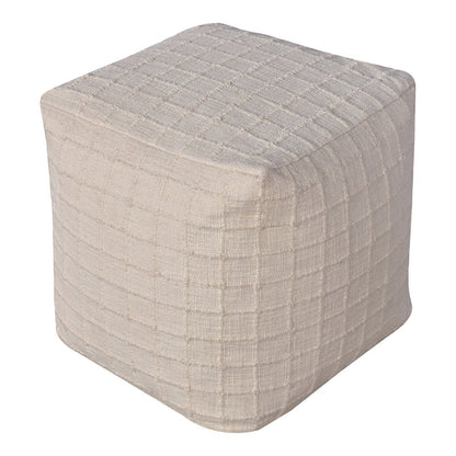 Pouf Guna - Pouf tissé à la main, ivoire, 40x40 cm