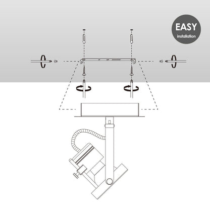 LED Wall Spot Robo - dimmable - brushed steel