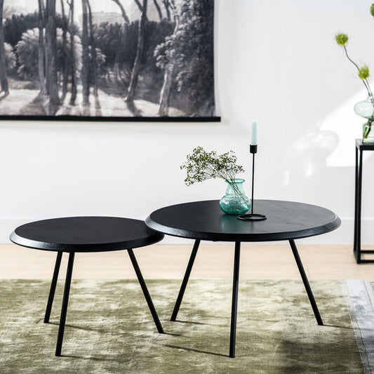 Salontafel rond, set van 2, B340 zwart