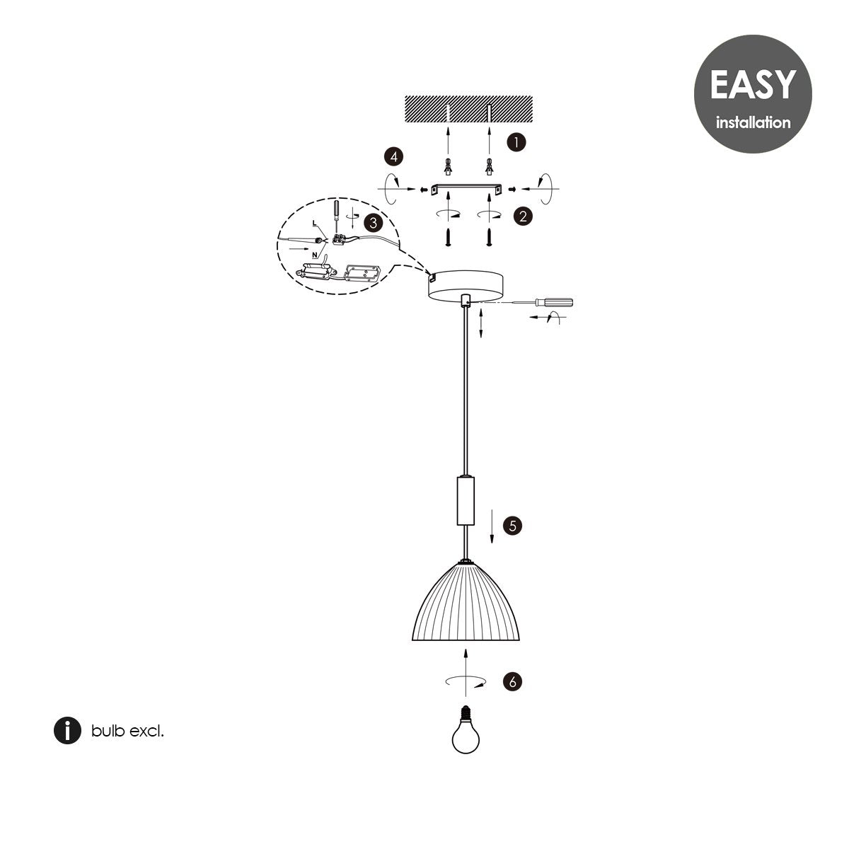 Hanglamp Credo - Messing - 18x18x125cm