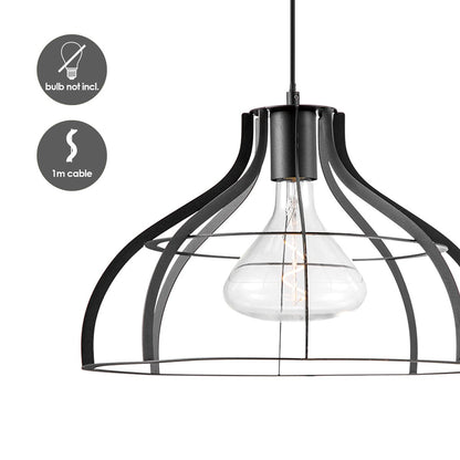 Pendant lamp Blank - Black - 40x40x131cm