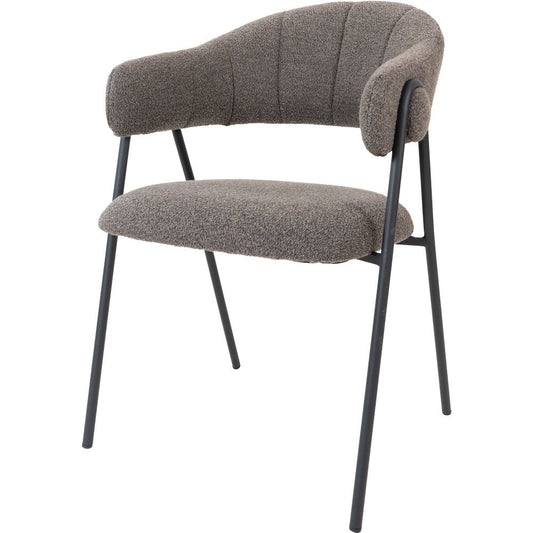 Eetkamerstoel Lio Brown, Bouclé, Luxe Design |woon-meubel.nl