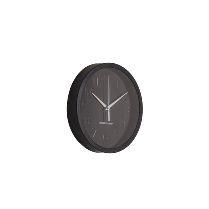 Wandklok – Rond – Metaal & Glas – Zwart – 25 cm | woon-meubel.nl