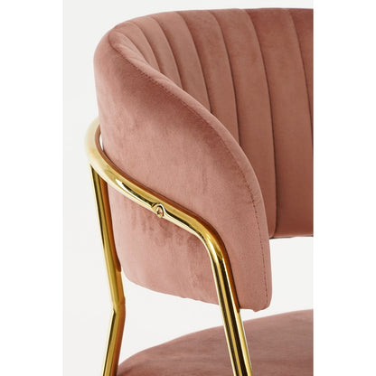 Moony Dining Chair - Velvet - Pink