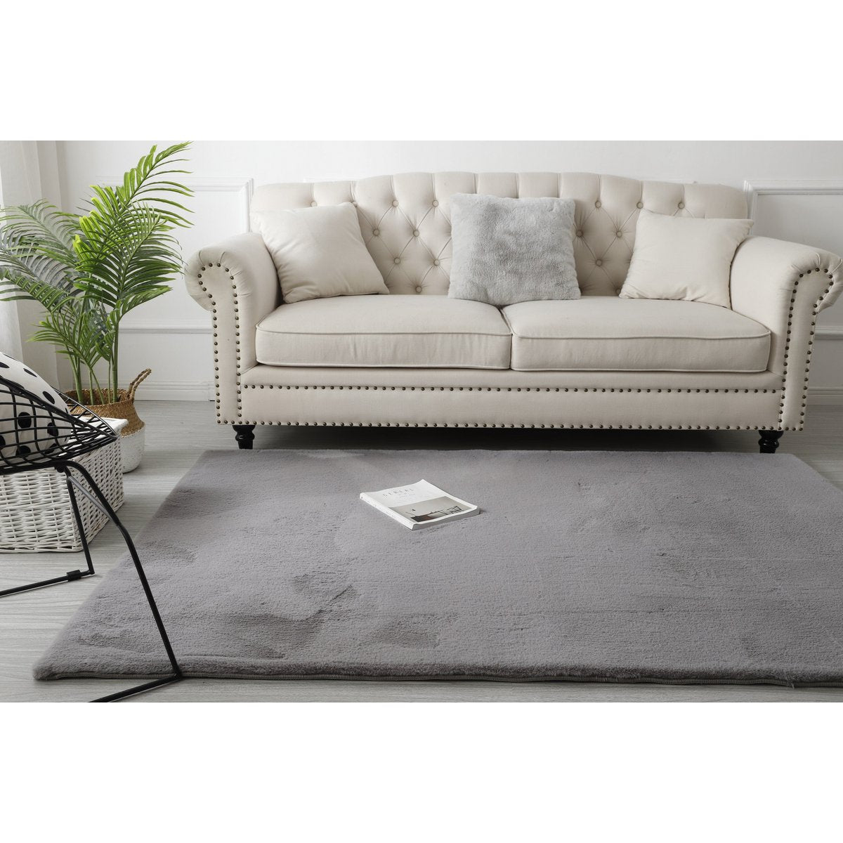 Fluffy Vloerkleed Dark Grey 80x300CM