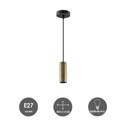 Hanglamp brons Saga - G180 - dimbaar E27 rook |woon-meubel.nl